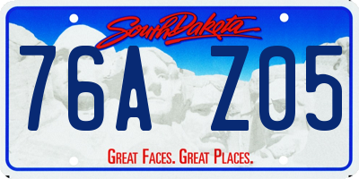 SD license plate 76AZ05