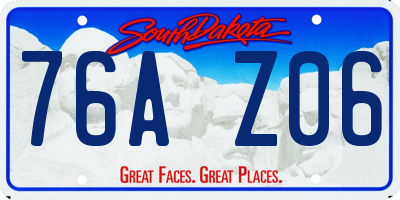 SD license plate 76AZ06