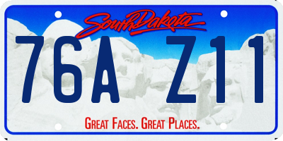 SD license plate 76AZ11