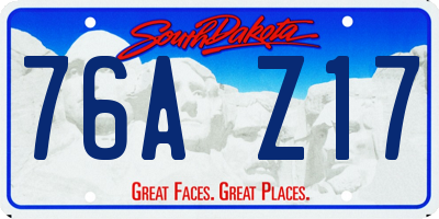 SD license plate 76AZ17