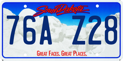 SD license plate 76AZ28