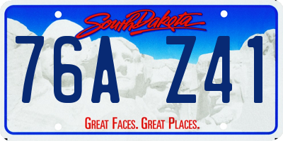 SD license plate 76AZ41