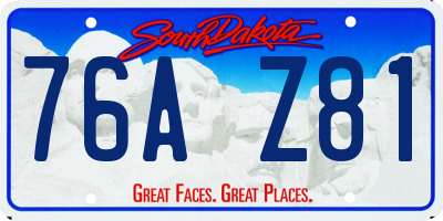SD license plate 76AZ81