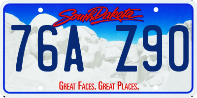 SD license plate 76AZ90