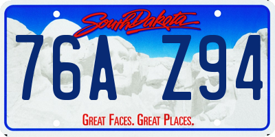 SD license plate 76AZ94