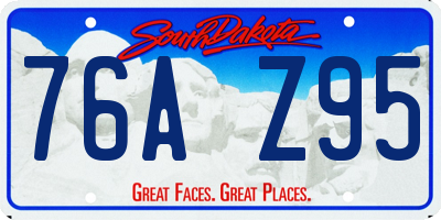 SD license plate 76AZ95