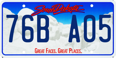 SD license plate 76BA05