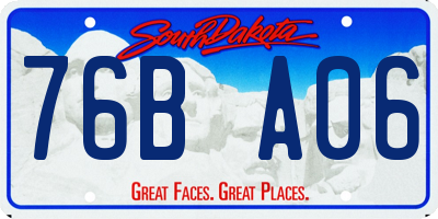 SD license plate 76BA06