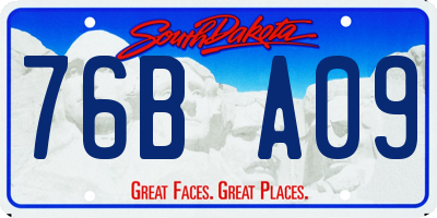 SD license plate 76BA09