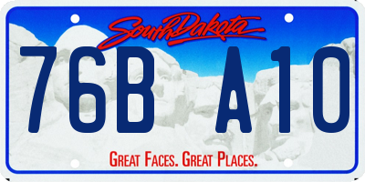 SD license plate 76BA10