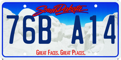 SD license plate 76BA14