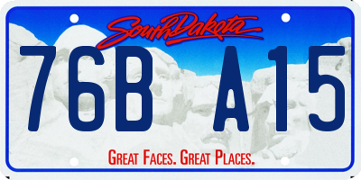 SD license plate 76BA15
