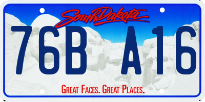SD license plate 76BA16