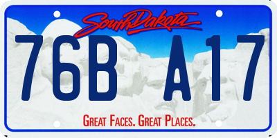 SD license plate 76BA17