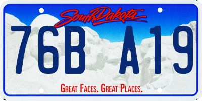 SD license plate 76BA19