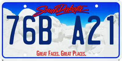 SD license plate 76BA21
