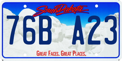 SD license plate 76BA23