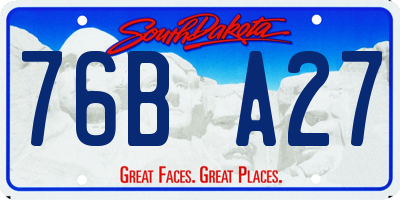 SD license plate 76BA27