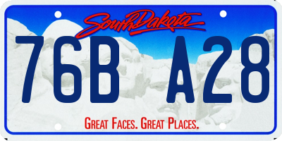 SD license plate 76BA28