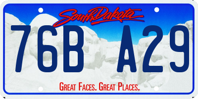 SD license plate 76BA29