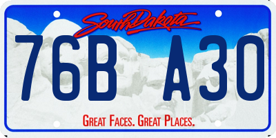 SD license plate 76BA30