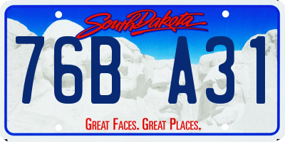 SD license plate 76BA31