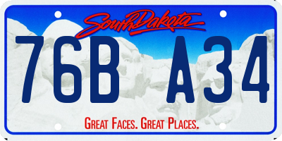 SD license plate 76BA34