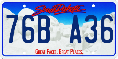 SD license plate 76BA36
