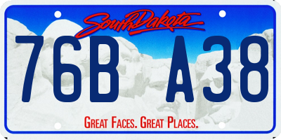 SD license plate 76BA38