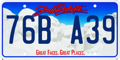 SD license plate 76BA39
