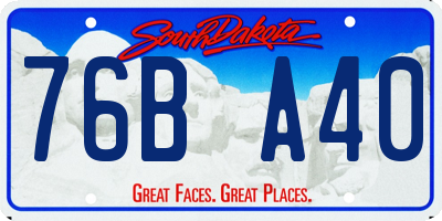 SD license plate 76BA40