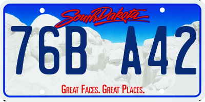 SD license plate 76BA42