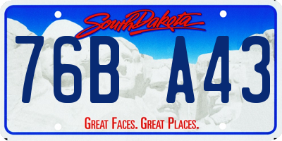 SD license plate 76BA43