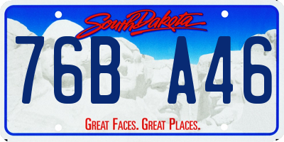 SD license plate 76BA46
