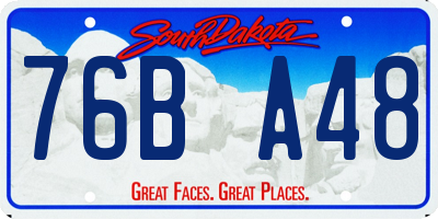 SD license plate 76BA48