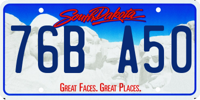 SD license plate 76BA50