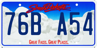 SD license plate 76BA54