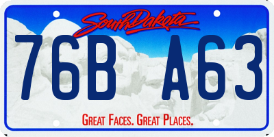 SD license plate 76BA63