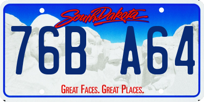 SD license plate 76BA64
