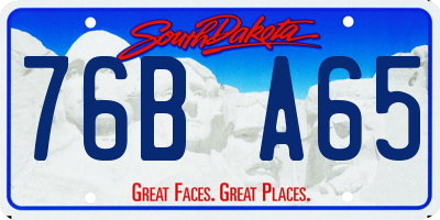 SD license plate 76BA65
