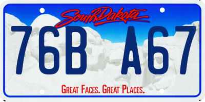 SD license plate 76BA67