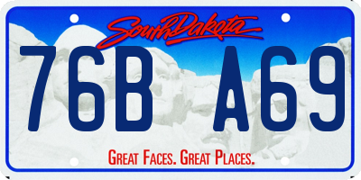 SD license plate 76BA69