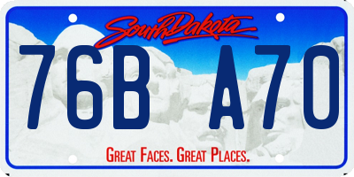 SD license plate 76BA70