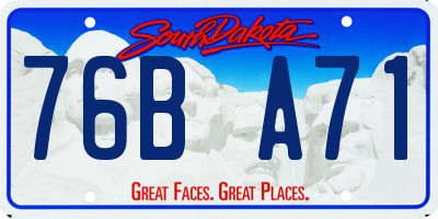 SD license plate 76BA71