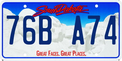 SD license plate 76BA74