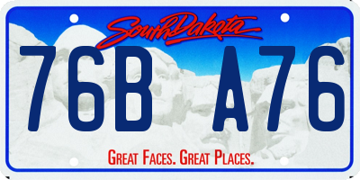 SD license plate 76BA76