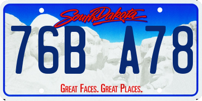 SD license plate 76BA78