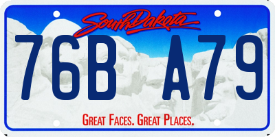 SD license plate 76BA79