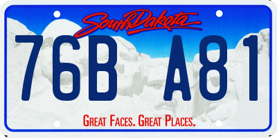 SD license plate 76BA81