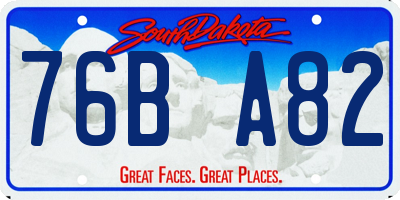 SD license plate 76BA82